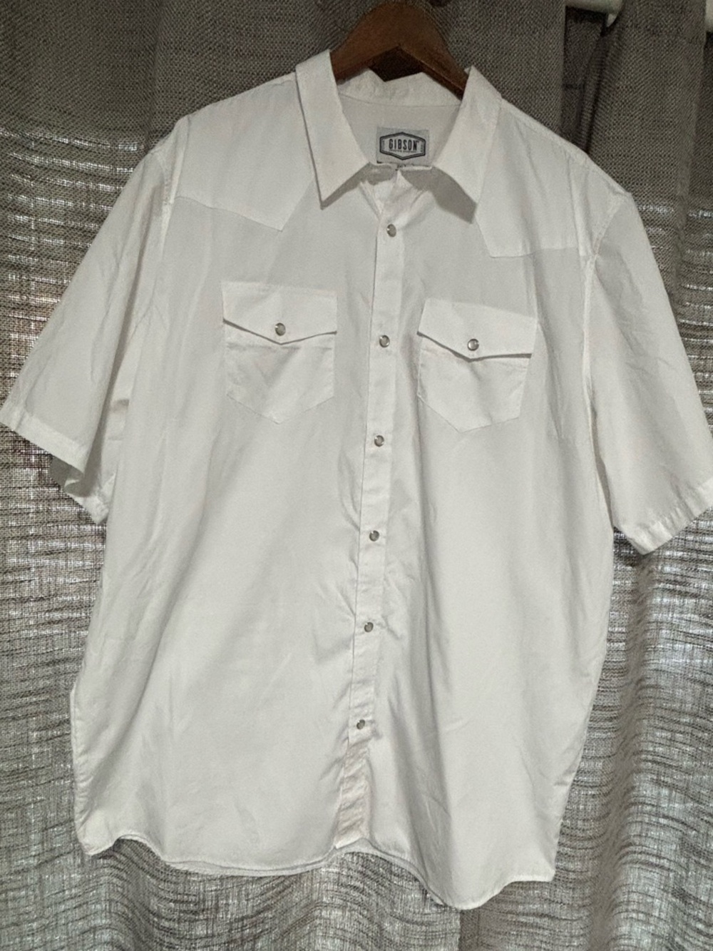 Gibson Men's White Short-Sleeve Button-Down Western Shirt